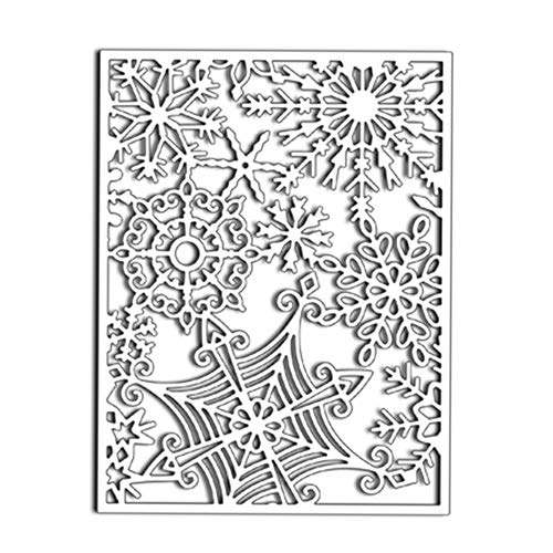 Merry Christmas Snowflake Frame Metal Cutting Die Cuts, Snowflake Frame Stencils DIY Crafts Cards Cutting Dies Cuts for DIY Embossing Card Making Photo Decorative Paper Dies Scrapbooking