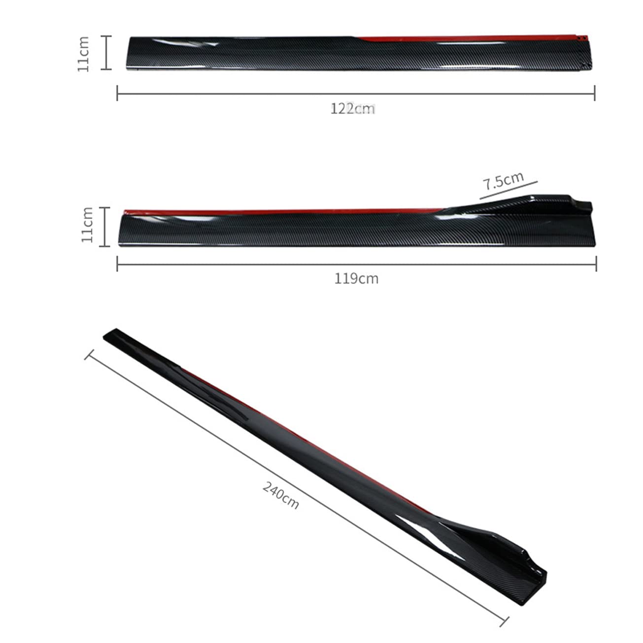Auto Alettoni Laterali Minigonne per BMW 1 Series 2 Series 3 Series E81 E82 F20 E87 E88 F46 F45 F23 F22,AntiGraffio Pedane Laterali Grembiuli Gonna Laterale Auto,A/Glossyblack
