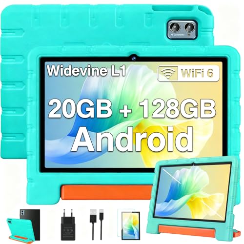 ZIOVO Tablet 10 Pollici Android 14 Tablet Bambini, 20GB RAM+128GB ROM(TF 1TB),WiFi 6 Tablets, Widevine L1/Octa-Core/BT...