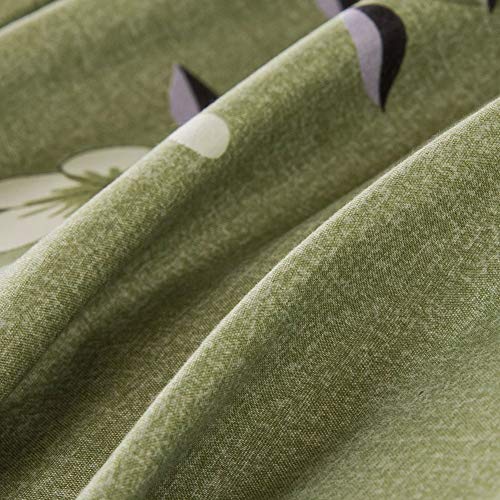 Flowers Bedding Set White Floral Duvet Cover Set Green Plants Branches Comforter Cover for Kids Women Adults Botanical Bedspread Cover with 1 Duvet Cover and 2 Pillowcases,Soft Lightweight,King - Image 4