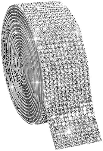 LiuliuBull - Ruban auto-adhésif de cristaux en cristal de roulement en strass, DIY Coller des autocollants de ruban décoratifs, for Crafts Gâteau Décorations d'anniversaire Vêtements, DIY Quoi que ce soit par vous