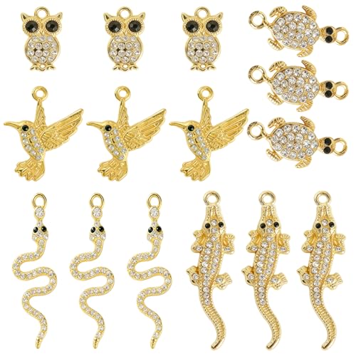 Image of stino Rhinestone Charms for Jewelry Making, Metal Pendants for Necklace Bracelet Earrings