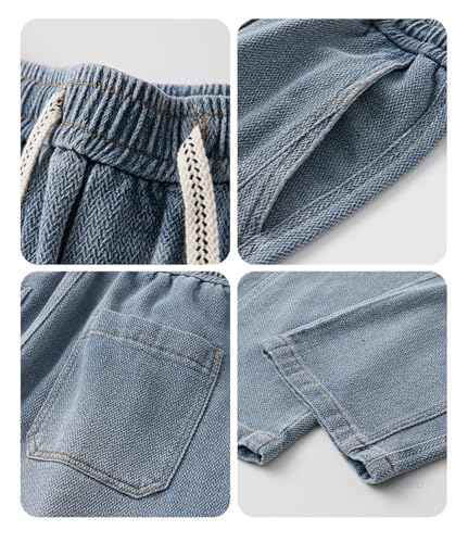 Men Starry Sky Texture Fabric Jeans Baggy Wide Leg Denim Pants Elastic Waist Trousers Light Blue 4XL2