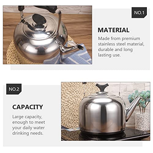 Whistling Tea Kettle Water Heating Container Sounding Warmer Kettle For Home Gas Stovetop Safe 6L Stainless Steel Teapot #TOP2