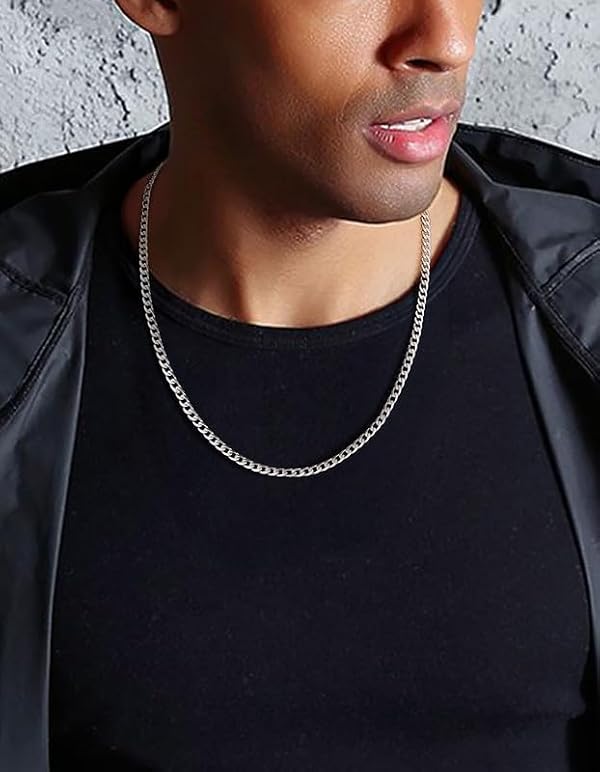 ChainsHouse Stainless Steel Mens Cuban Link Chain 4mm Hip Hop Jewelry 22" by ChainsHouse - Used condition - Image 5