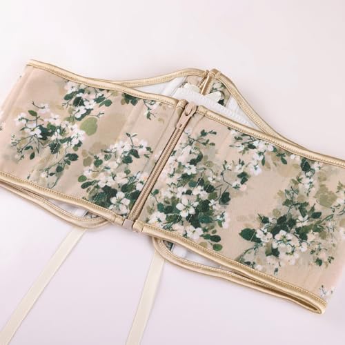 Image of Scarlet Darkness Corset Belt for Women Renaissance Lace up Corset Floral Wide Waist Belts