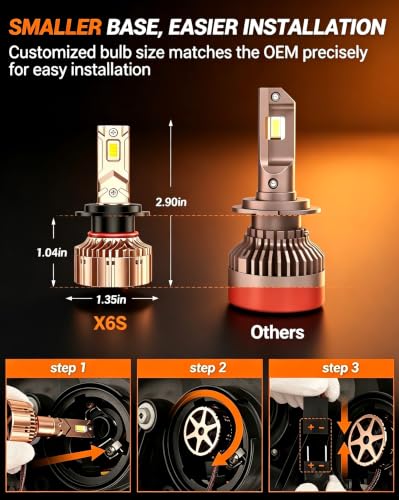 Image of SEALIGHT H7 Bulbs 84,000LM 900% Brightness Light Bulbs, 6500K Cool White Bulbs with 25000RPM Fan, Plug and Play ATV /UTV, 10-Year Extended Lifespan IP68 Waterproof, Pack of 2