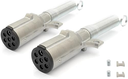 Miniatura 8 de MIOKCALE Conector de remolque redondo de 7 pines para servicio pesado, enchufe de remolque de 7 vías, enchufe para semirremolque