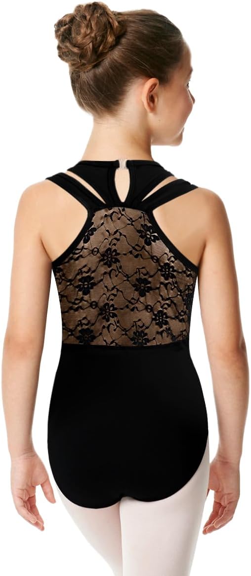 WYHDY Girls Dance Lace Back Ballet Leotard Tank, Straps Hollow Back, Dancewear - Image 3