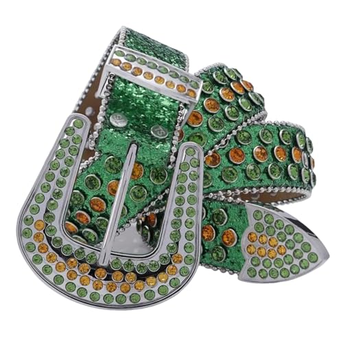Ceinture à paillettes et strass en cuir premium pour sublimer vos jeans