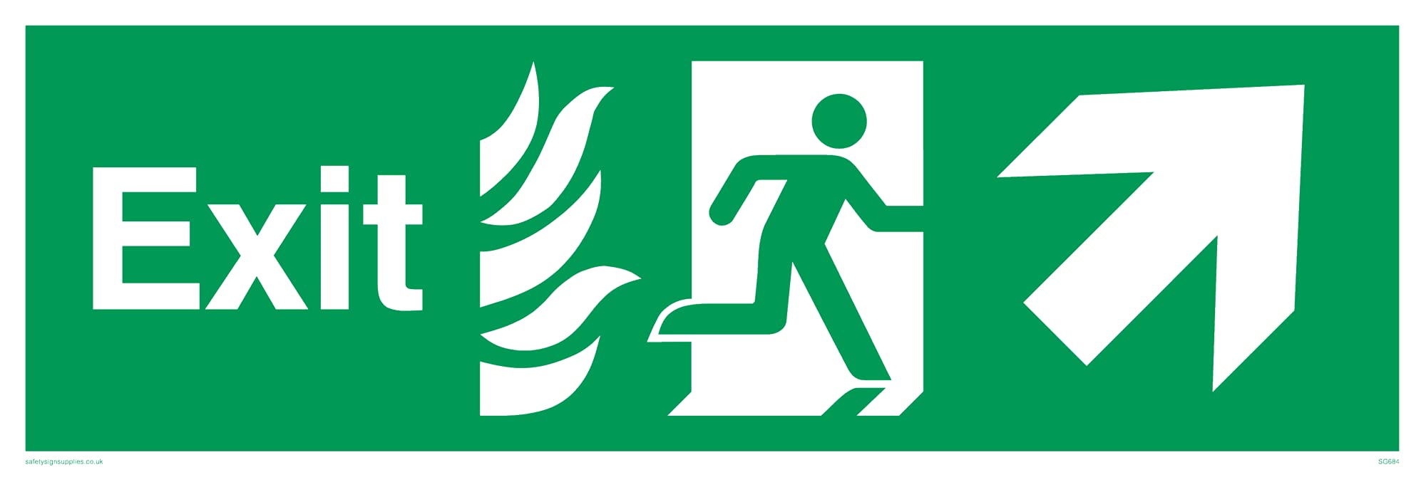 Pack of five - ExitArrow Up Right Sign - 300x100mm - L31