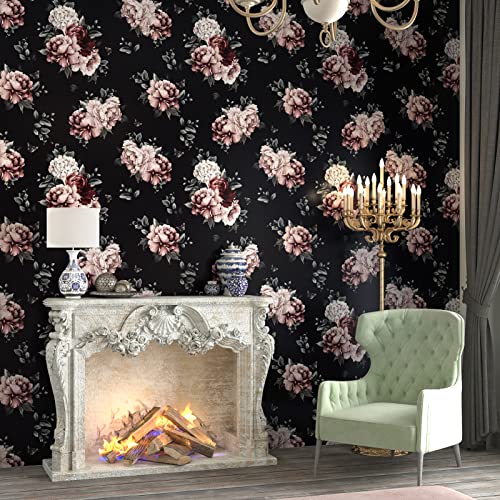 Papier peint floral rouge Wallercity imperméable 44,5x200 cm - 8