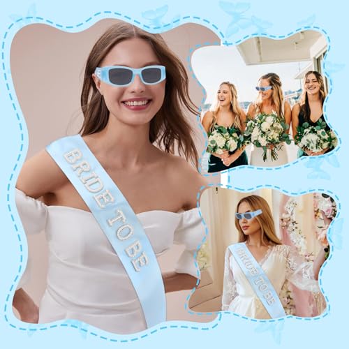 Chanaco Bride to Be Sash & Sunglasses Bachelorette Party Decoration Bridal Outfit something blue before i do bridal shower decorations Gifts4
