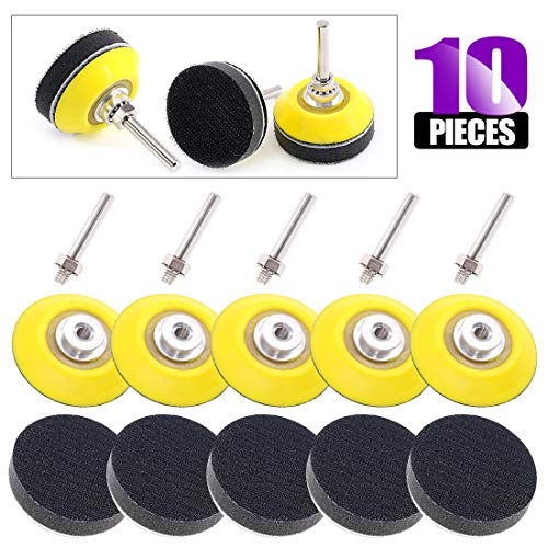 Swpeet 10Pcs 2 Inch (50mm) Sanding Discs Pad Kit, Including 5Pcs 1/4" Shank