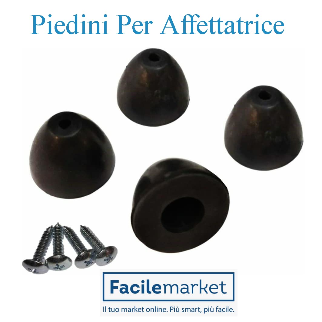 PIEDINI NERI PER AFFETTATRICE RGV IN GOMMA 4PZ MOD: AUSONIA