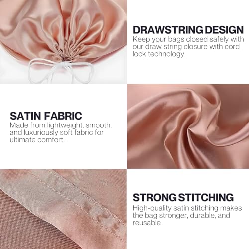 Image of Silk Dust Bag for Handbag, Purses, Shoes, Boots - Silk Drawstring Dustproof Storage Pouch, Reusable and Travel Organizers (4, Pink, 20in x 20in)
