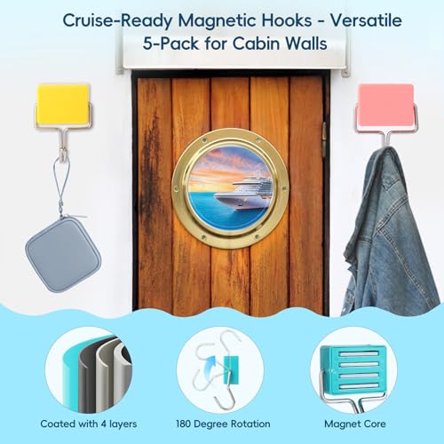 Carnival Cruise Ship Essentials 2025 Must Haves Packing List Kit,Cruise Luggage Tags,Magnetic Hooks,Lanyard for Ship Cards,Power Strip,Towel Bands,Nausea Wrist Bands Cruise Accessories All Cruise Line3