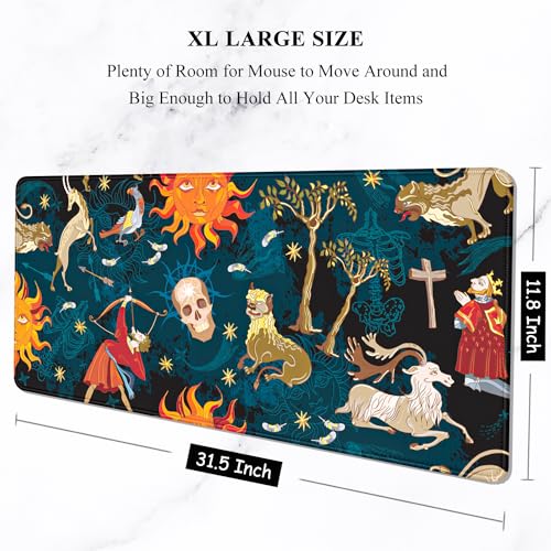 Image of Auhoahsil Large Gaming Mouse Pad, XL 31.5 x 11.8 in Desk Mat, Stop Killing
