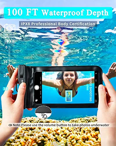 Universal Waterproof Phone Pouch 3 Pack, Ipx8 Phone Water Protector Pouch Case Bag Lanyard Compatible Iphone 14 13 12 Pro Max Samsung Galaxy S22, Waterproof Phone Holder Protector For Beach Swimming #TOP2