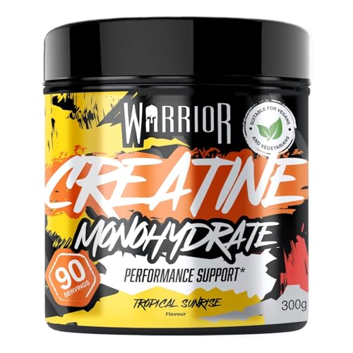 Warrior Creatina Monohidrato Polvo 300 g, Vegana – Frutas Tropicales