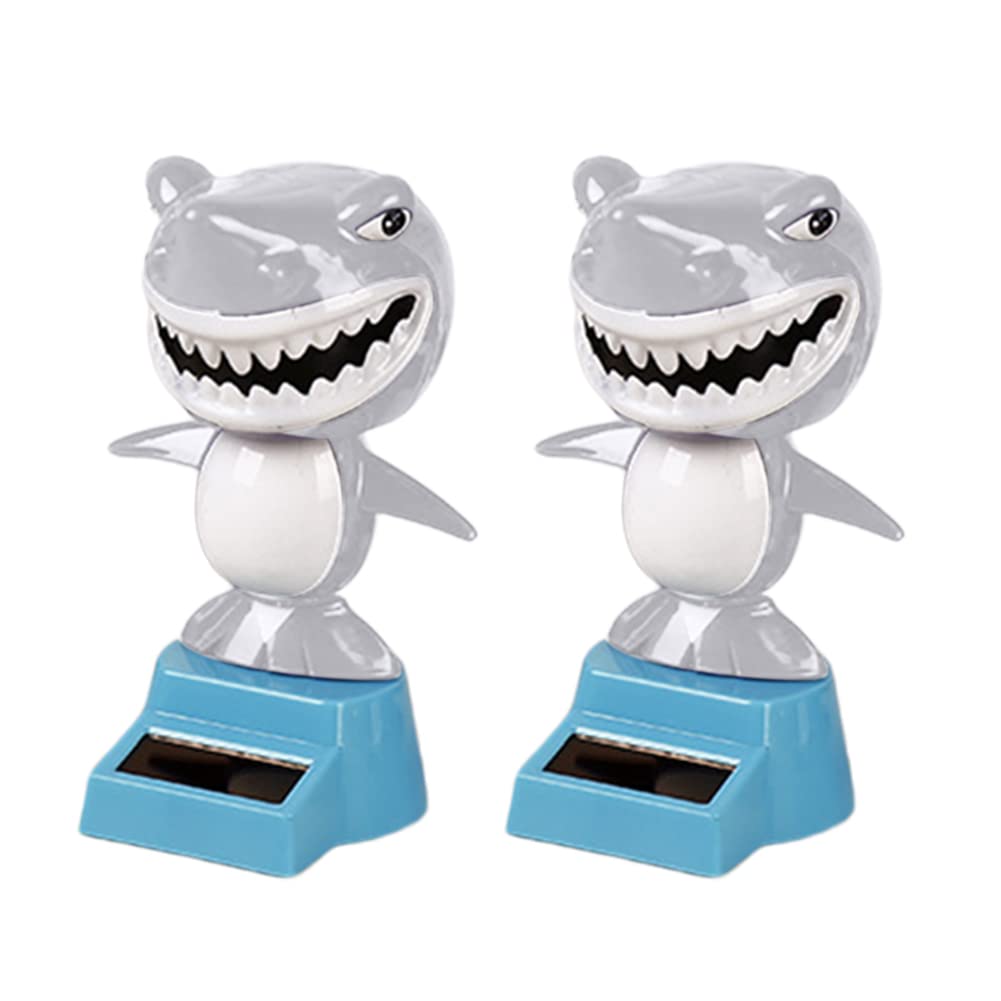 Aublinto Cartoon Decoration Car,Adornos Encantadores Péndulo Decorativo Oscilante Accesorios Creativos De Tiburón Piezas De Automóviles Solares Escultura De Animales Encantadores