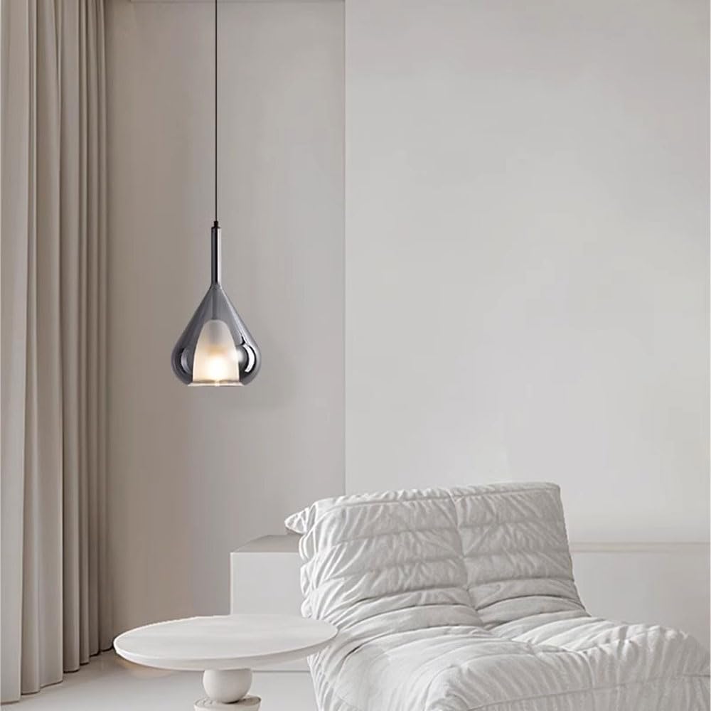 Lampada a Sospensione in Vetro in Stile Nordico, Paralume Creativo a Forma di Goccia d'Acqua, lampadario a Testa Singola con Sorgente Luminosa G9, apparecchi di Illuminazione Decorativi da Soffit