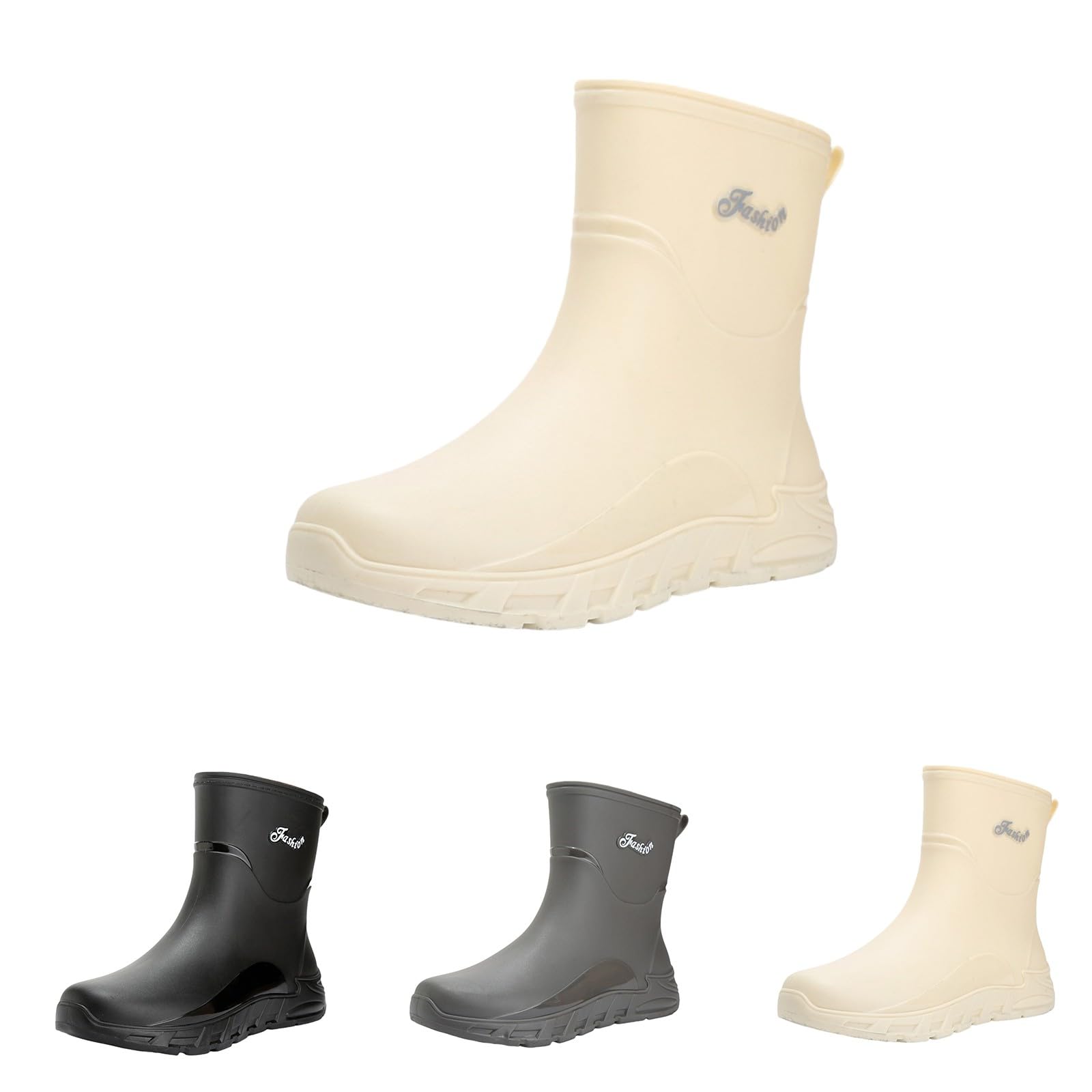 Generisch Stivaletti da pioggia corti da uomo, in pelle, estivi, unisex, per il tempo libero, da pesca, stivali in gomma, impermeabili, Chelsea Boots, stivali estivi impermeabili