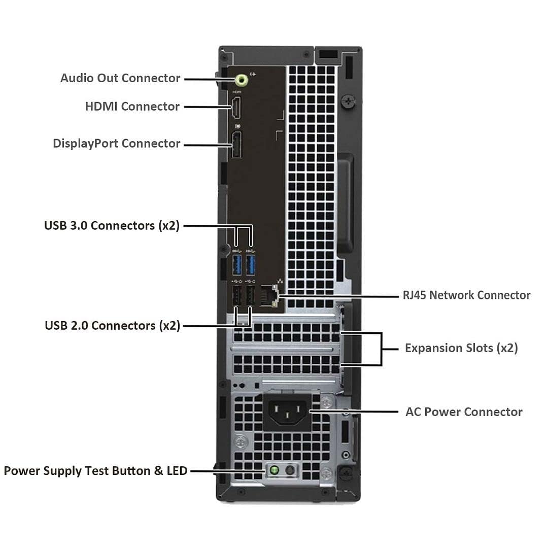 Dell Optiplex 3040 SFF Desktop Computer PC, Intel Core i5-6500, 8 GB RAM, 256 GB SSD, WiFi, Bluetooth, tastiera US QWERTY, Windows 11 Pro (ricondizionato)