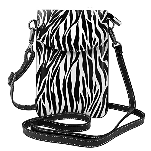 Petit sac à main pour téléphone portable portefeuille femme imprimé zèbre à bandoulière