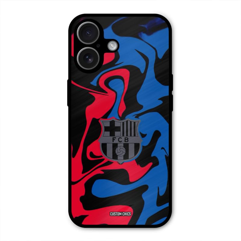 Image of PrintShield FC Barcelona Comic Back Cover for iPhone 17, Shockproof Printed Phone Case with Soft TPU Sides & Anti-Slip Grip