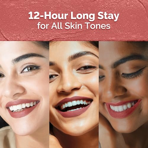 Image of Moisture Matte Longstay Mini Lipstick with Avocado Oil & Vitamin E for 12 Hour Long Stay- 05 - Bubblegum Nude - 0.7 g