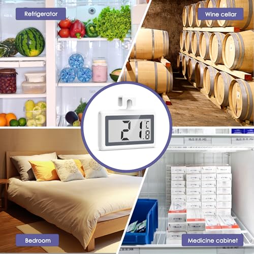 Termómetro para frigorífico digital con pantalla LCD en pack de 2 unidades para control de neveras 7