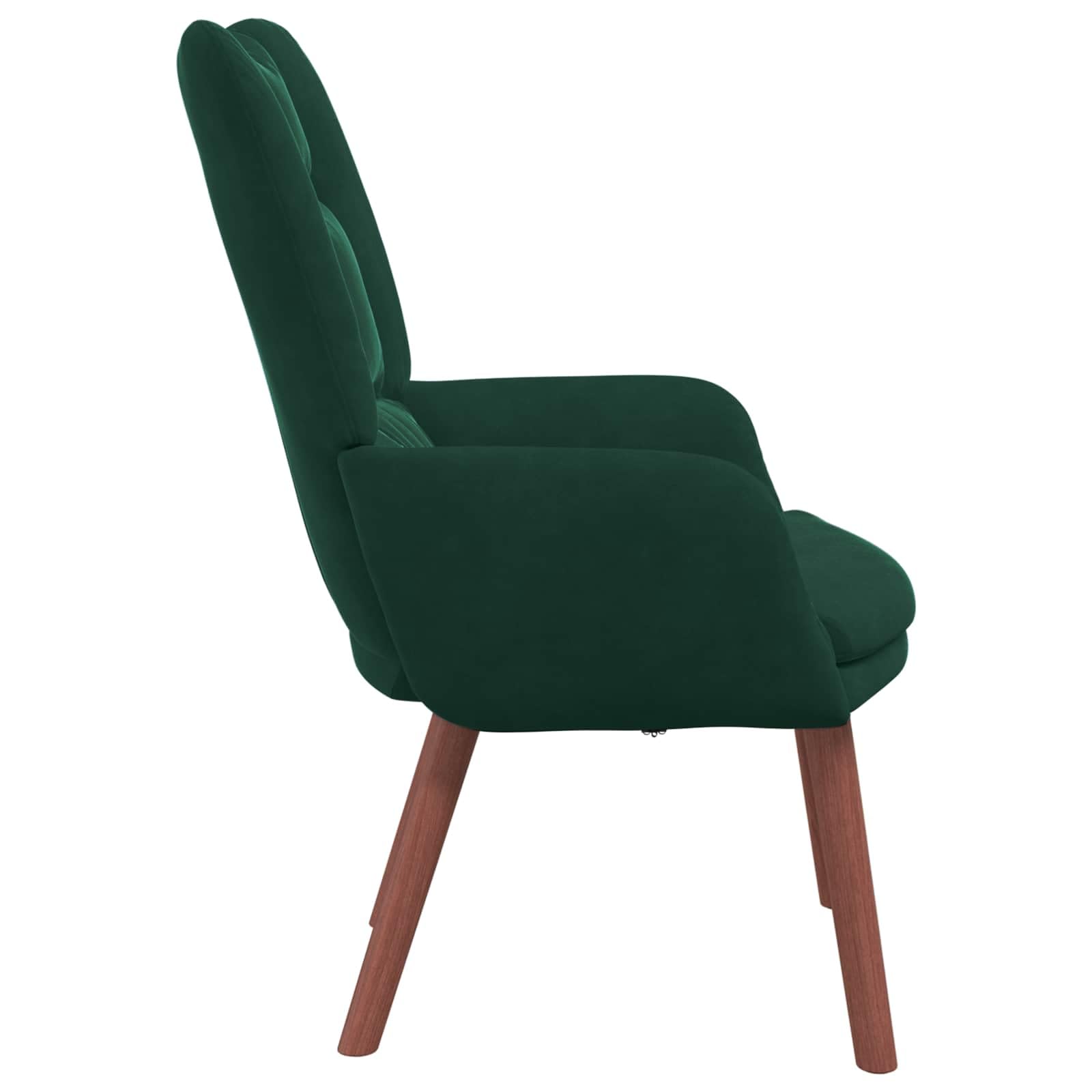 Fotel ciemnozielony aksamit z wyściełanymi podłokietnikami 63 x 67 x 94 cm, relaksacyjny mebel do siedzenia do salonu, sypialni, biura, ergonomiczny, ze stabilnymi nogami z drewna