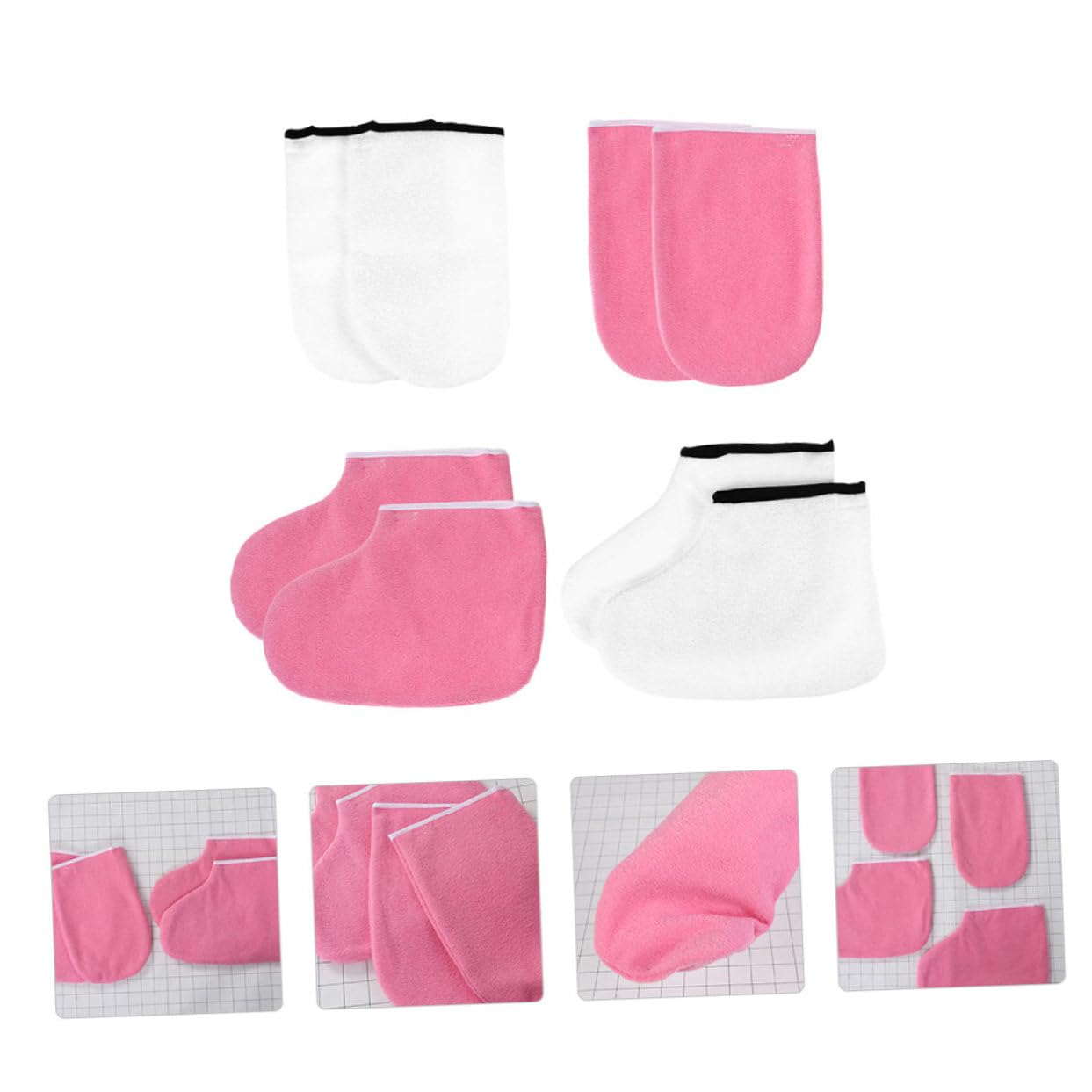 FRCOLOR 2juegos Mascarilla para Pies de Manicura Funda para Calentar Cera Herramienta de Spa para Manos y Pies