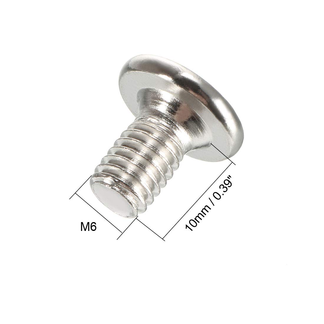 10PCS M6x70mm Hex Socket Machine Screws - Zinc Plated Carbon Steel Furniture Bolts