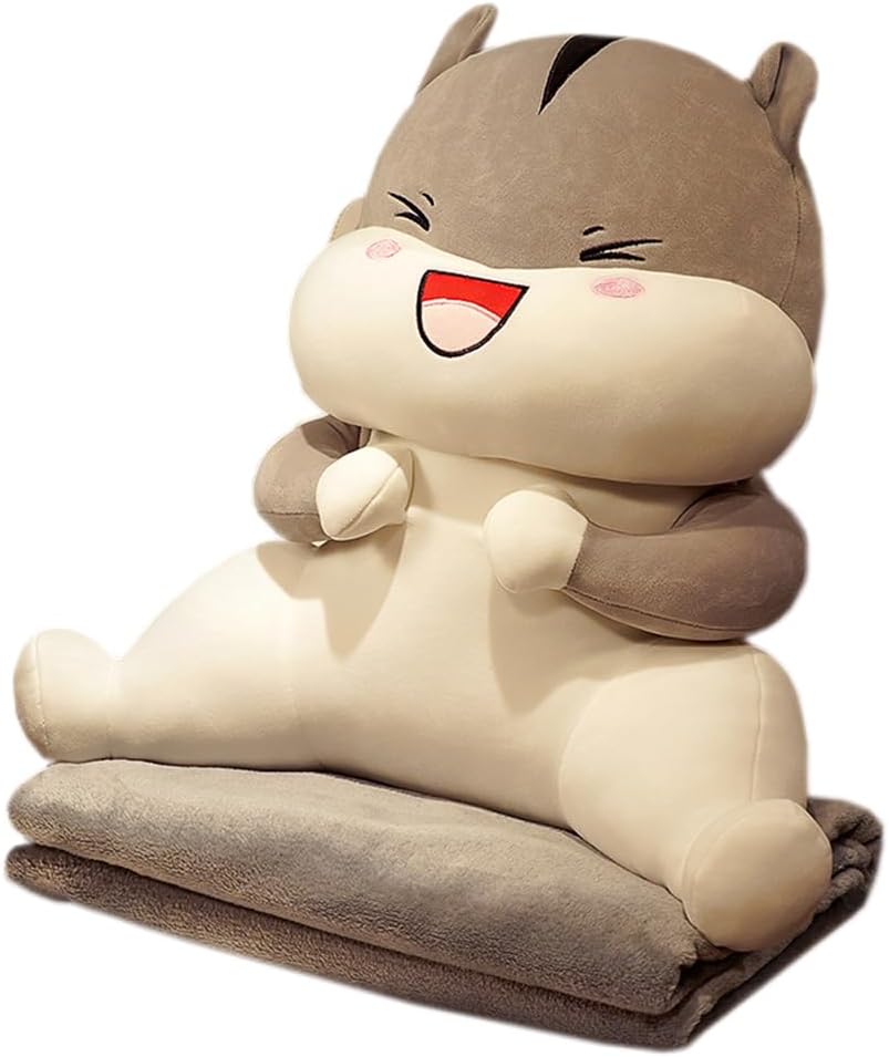 Tingting's Dream Cute Animals Bed Rest Reading Pillow with Blanket Office Chair Lumbar Support Cushion Car Sofa Reading Back Pillow (45×38CM/17.7"×14.96", Shiba Inu)