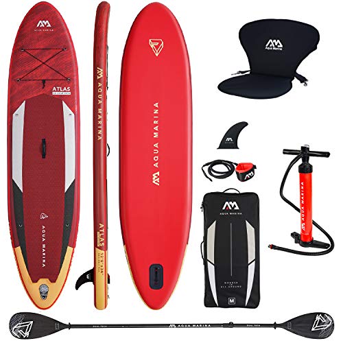 Aqua Marina Aquamarina Atlas Opblaasbaar supboard, stand-up paddle, complete verpakking, 366 x 86 x 15 cm, met kajakzitting en dubbele peddel