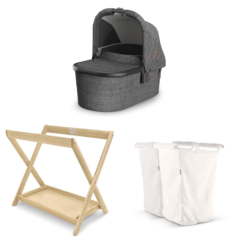 UPPAbaby Newborn Bundle – Greyson Bassinet V3 + Natural Bassinet Stand + Hamper Insert