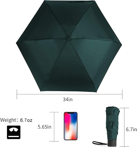 Miniatura 3 de GAOYAINIG - Mini paraguas pequeño con estuche de diseño ligero y compacto, perfecto para viajes, sombrilla portátil ligera y portátil, paraguas para
