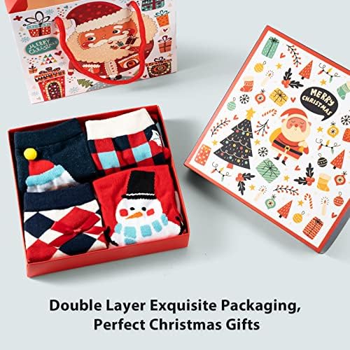 Lifeanaa Christmas Breathable Soft Thick Socks for Winter