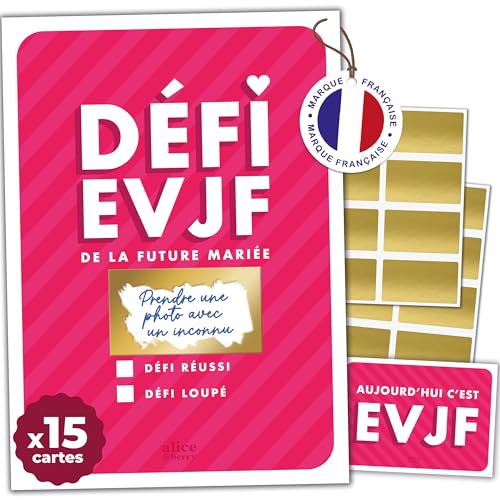 EVJF Cartes à Gratter Défis - Jeu peronnalisable pour Enterrement de Vie de Jeune Fille - Activité Drôle Future Mariée - Cadeau Photos Souvenirs Team...