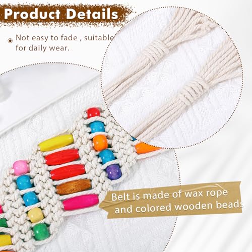 Bohend Boho Braided Belts Women Tie Colorful Western Woven Belt Wrap Rope Hippie Belts for Dresses4