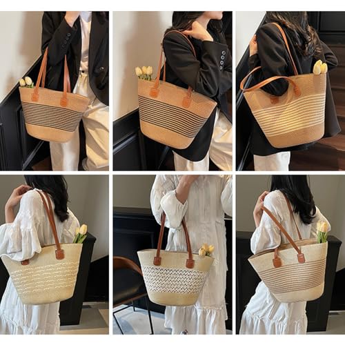 Bolso Tote Boho de Paja para Mujer miniatura 7