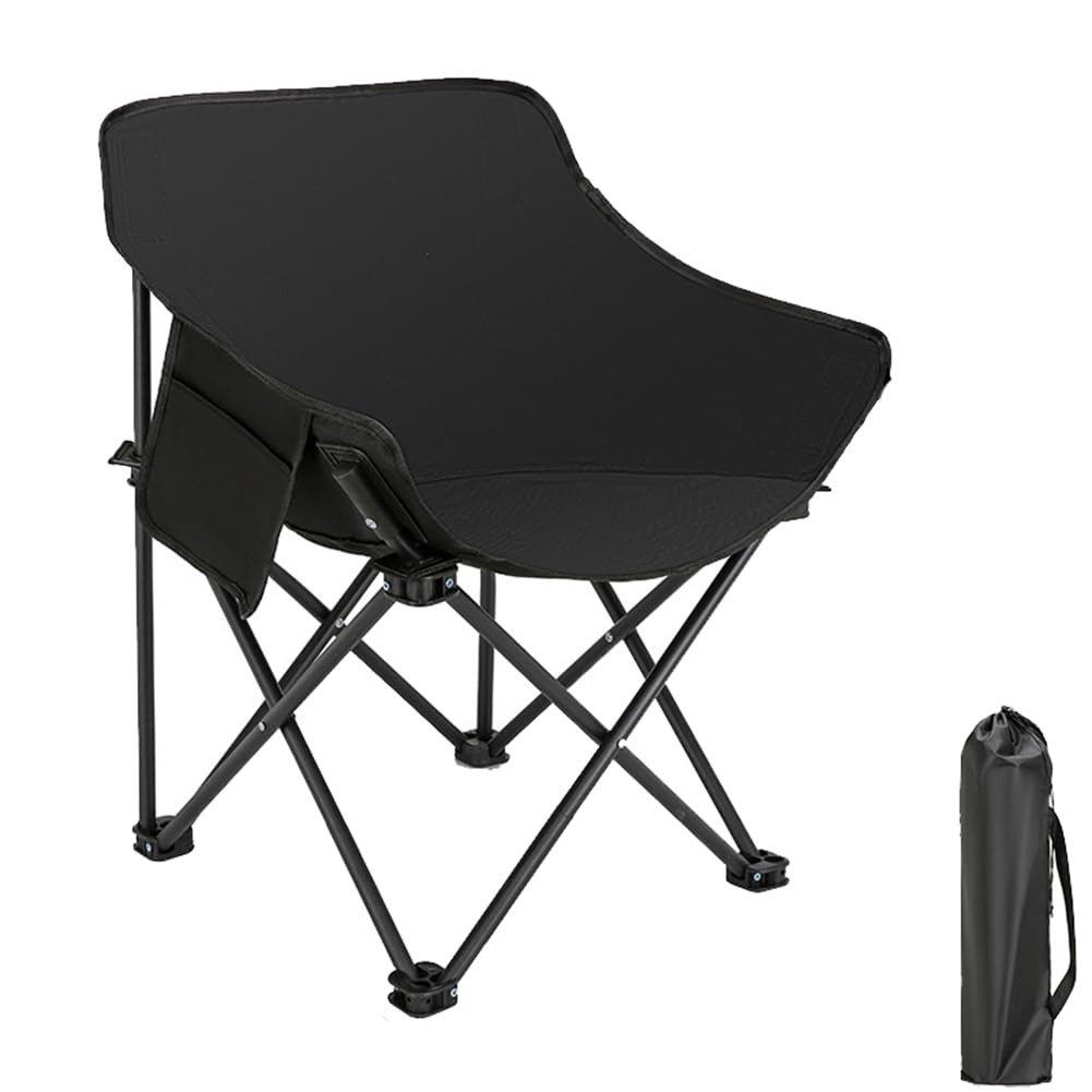 Chaise de camping pliante Cosmin en aluminium pour randonnée et plage noir