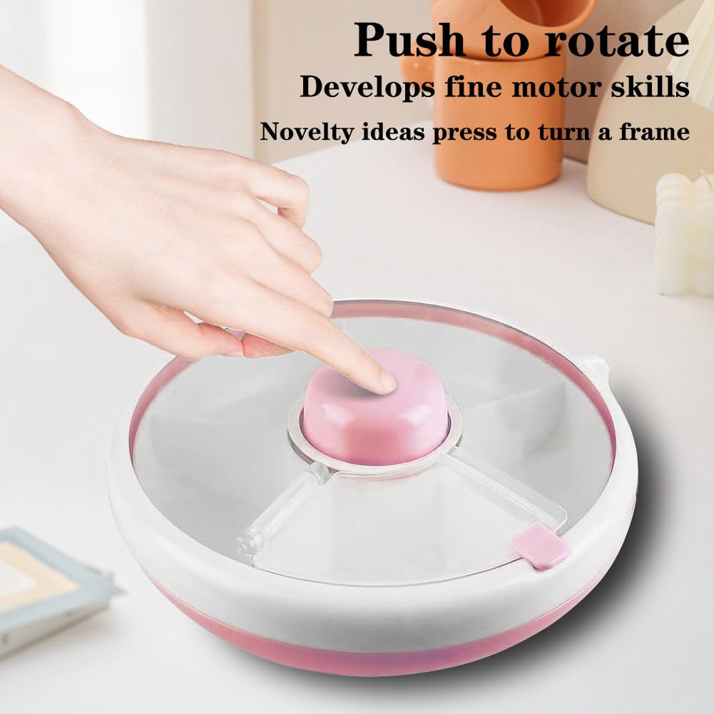 Snack Spinner - Petit organisateur de fruits et de bonbons portable pour enfants - Organisateur de collations pour enfants (rose)