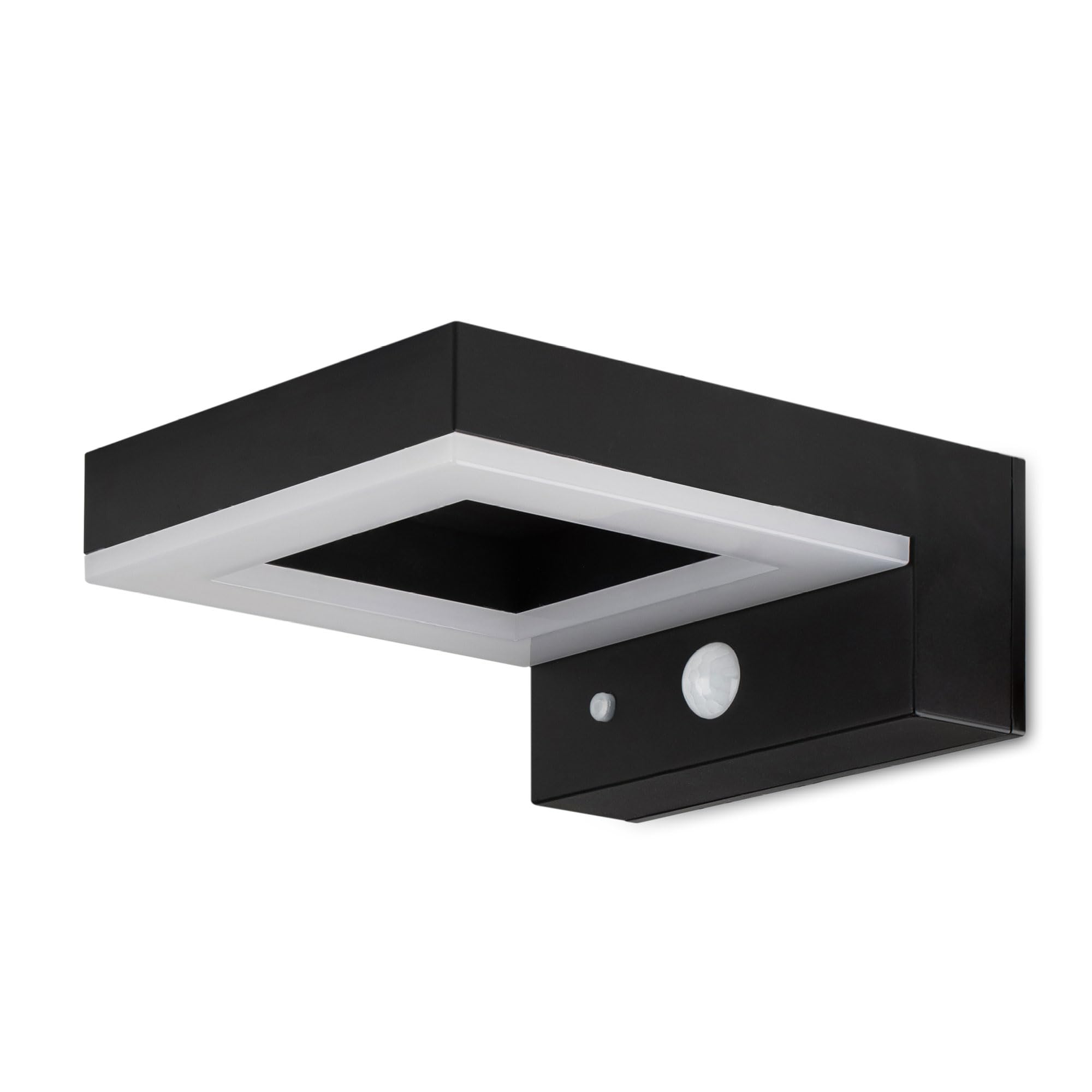 Brendz BATA - Lámpara de pared solar LED con sensor de movimiento: Luz de seguridad de 600 lúmenes, resistente al agua IP44, luz sensor movimiento solar y 3 modos de luz