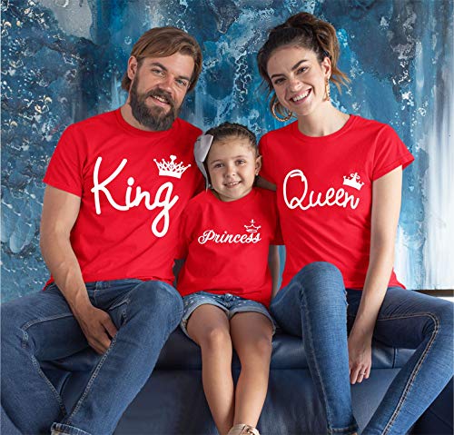 Image of Hangout Hub Family Tshirts | Regular Fit |King Queen Princess|Set of 3