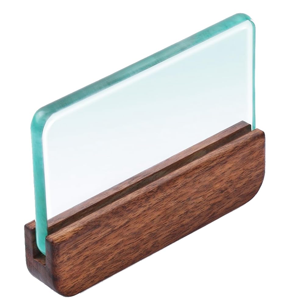 Plmvhpb Glass Slicker for Burnishing Leather with Walnut Handle Glass Leather Edge Burnisher Block Smoothing Tool