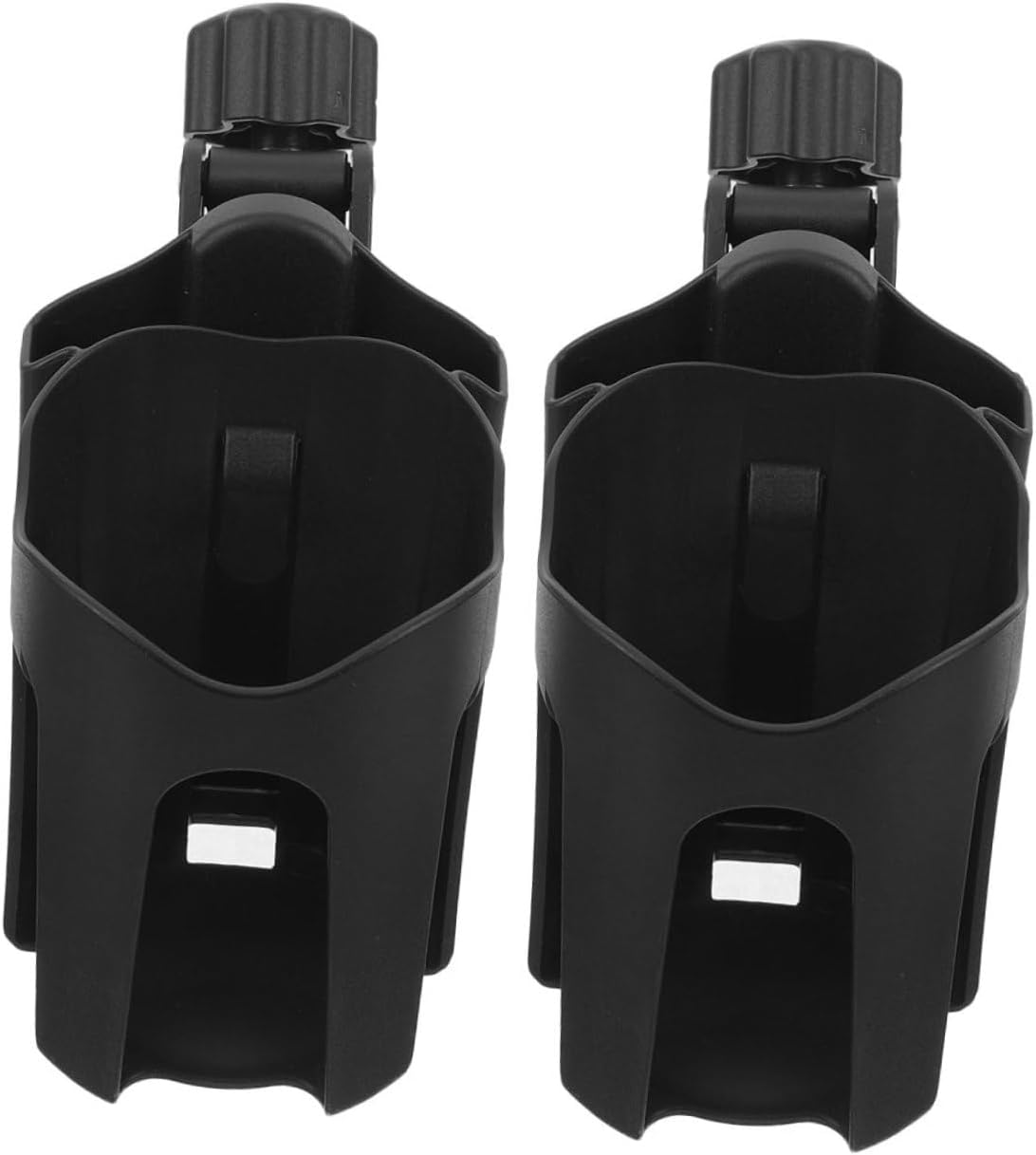 VICASKY 2pcs Stroller Cup Holder and Phone Holder for Wheelchairs and Walkers Adjustable Clamp Drink for Water Bottles Cups and Bottles Compatible Various Models