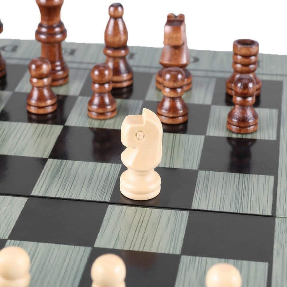 International Checkers International Set Portable Wooden Chessboard Game for Travel Party Family Activities